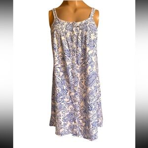 Ralph Lauren Blue and White Paisley Nightgown